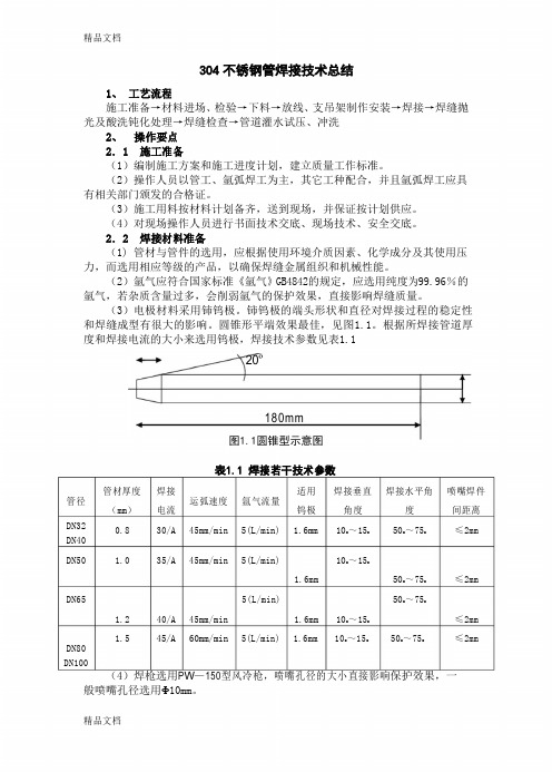 最新304不锈钢管焊接技术总结