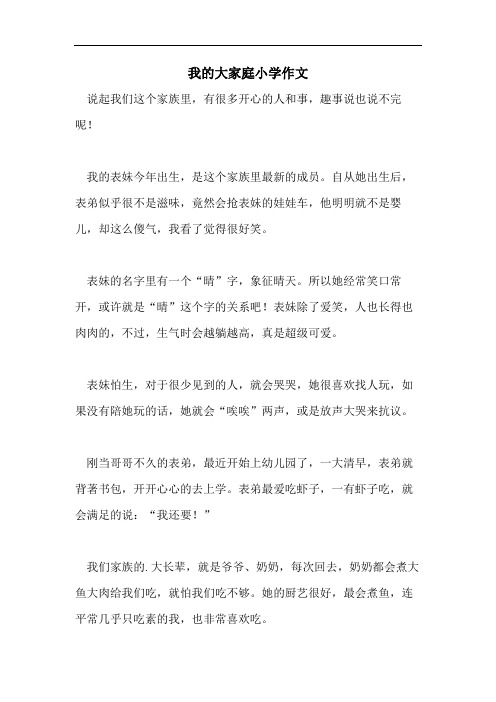 我的大家庭小学作文