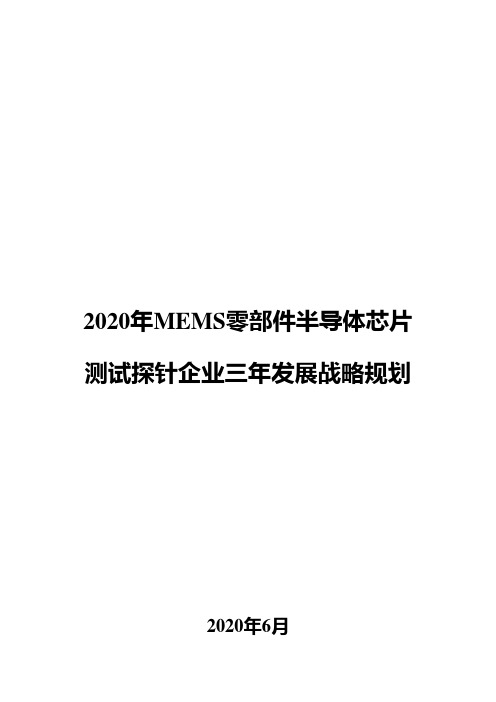 2020年MEMS零部件半导体芯片测试探针企业三年发展战略规划