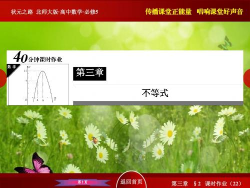 高中数学北师大版必修5  40分钟课时作业第三章 不等式：3-2-22 一元二次不等式的解法