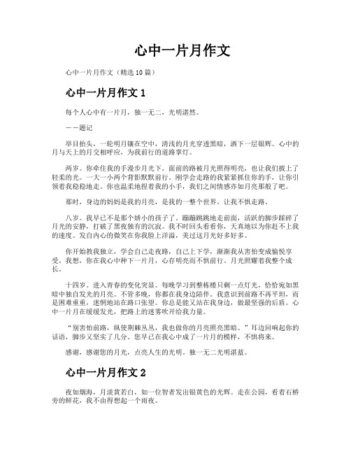 心中一片月作文