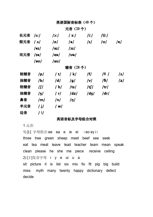 英语国际音标表完整版-小越独家