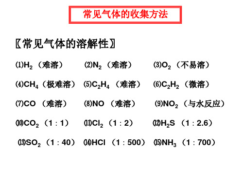 收集的气体方法