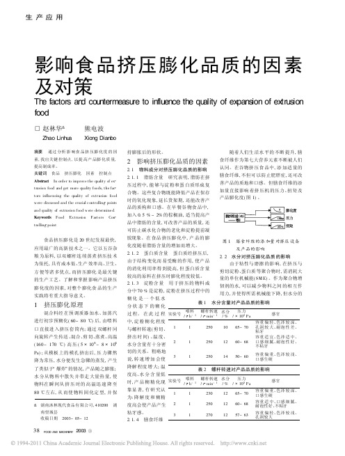 影响食品挤压膨化品质的因素及对策