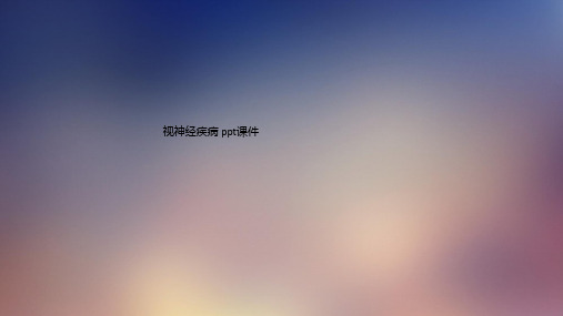 视神经疾病 ppt课件