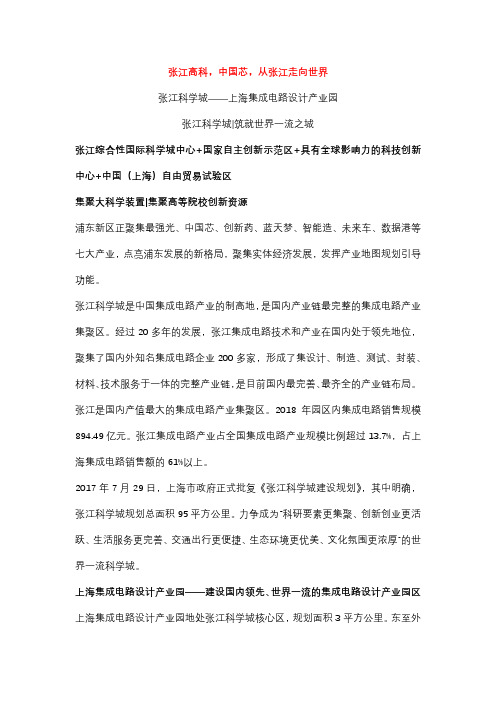 张江科学城——上海集成电路设计产业园