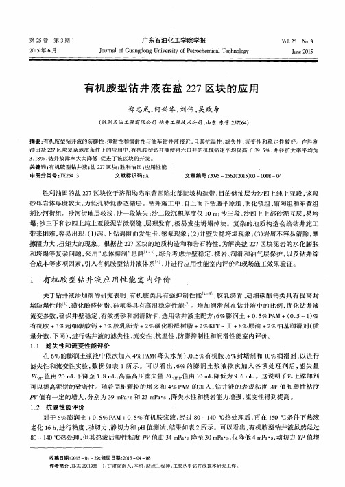 有机胺型钻井液在盐227区块的应用