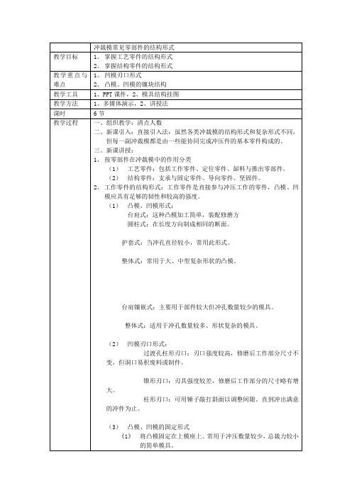冲裁模常见零部件的结构形式