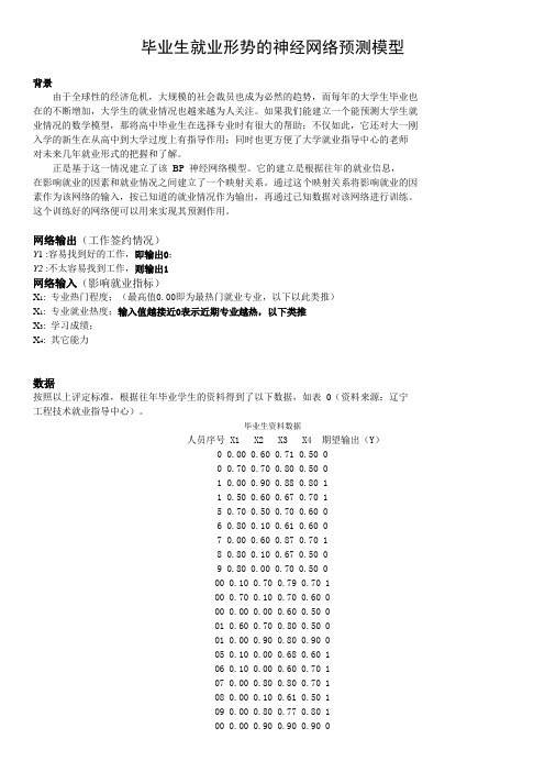 毕业生就业形势的神经网络预测模型
