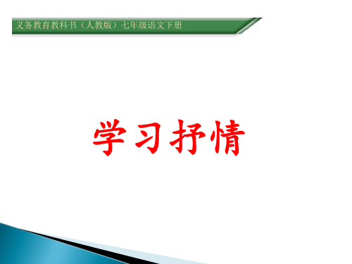 七年级下册第二单元作文训练—学习抒情 课件