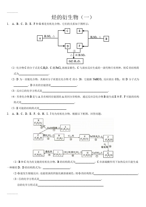 (整理)全部高考化学试题目分类整理汇编烃的衍生物