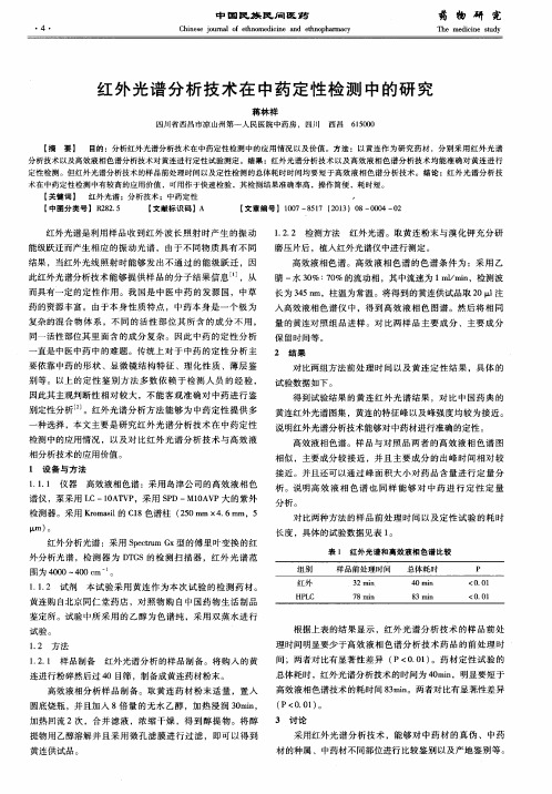 红外光谱分析技术在中药定性检测中的研究