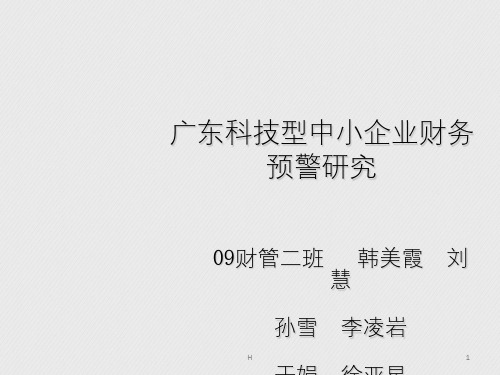 广东科技型中小企业财务预警研究