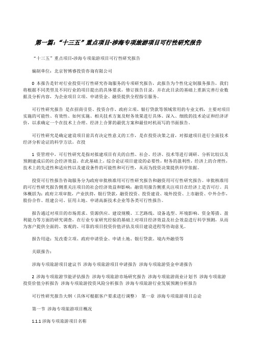 “十三五”重点项目-涉海专项旅游项目可行性研究报告[修改版]