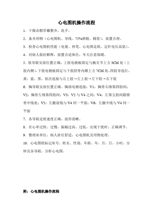 心电图机操作流程
