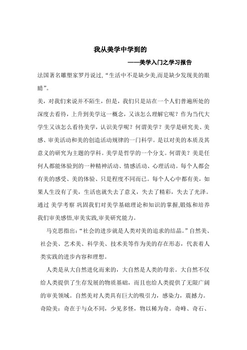我从美学中学到的