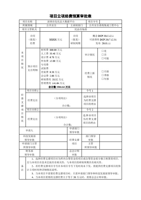 6.项目立项经费预算审批表