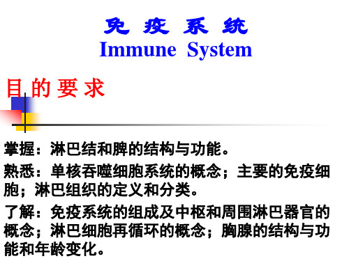 组织胚胎学：免 疫 系 统