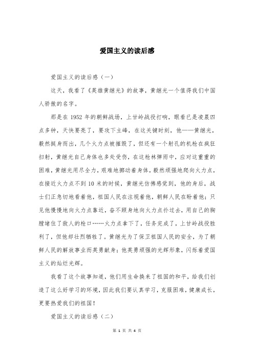 爱国主义的读后感