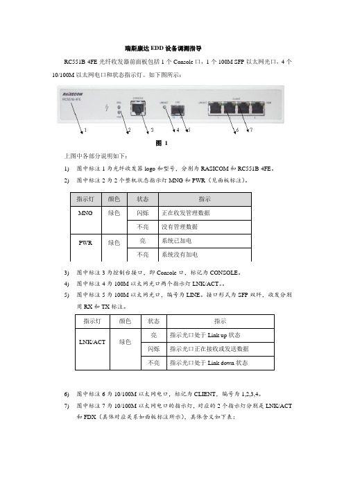 瑞斯康达EDD设备调测指导