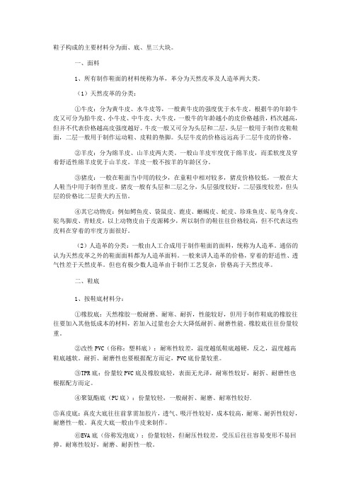 鞋子的材质