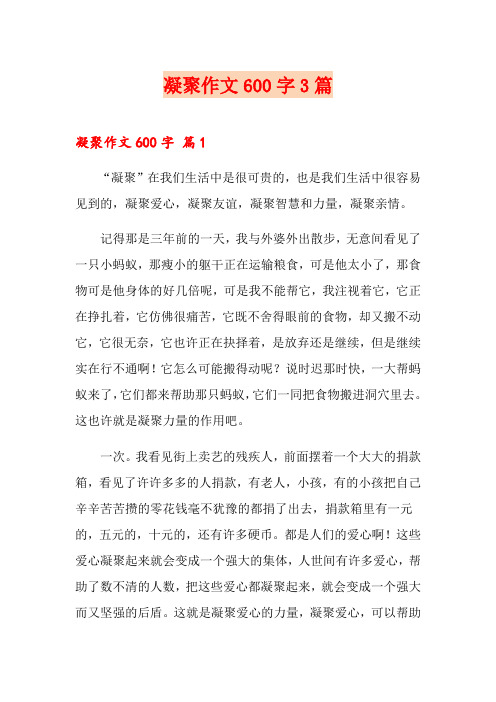 凝聚作文600字3篇