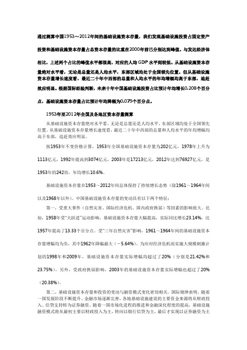 未来十年中国基础设施发展潜力：国际经验的启示