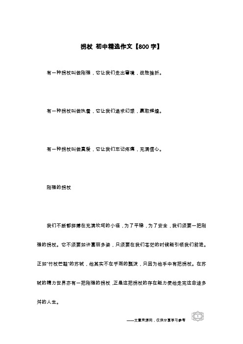 拐杖 初中精选作文【800字】