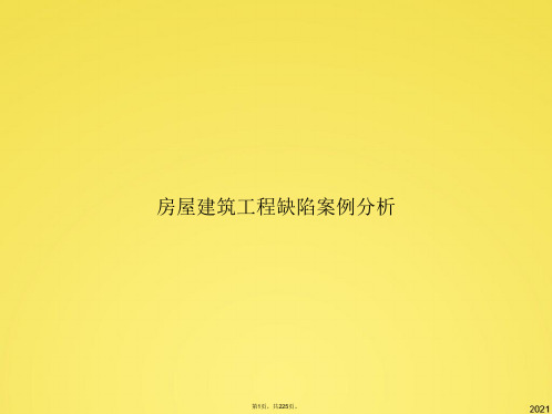 房屋建筑工程缺陷案例分析(与“问题”有关PPT文档)