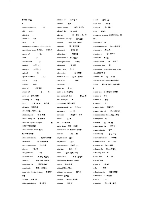 (完整版)高中英语短语大全(打印版).docx