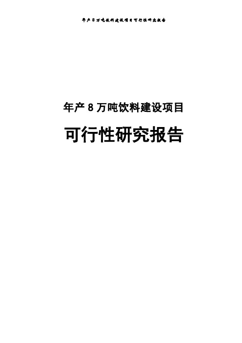 饮料建设项目可行性研究报告