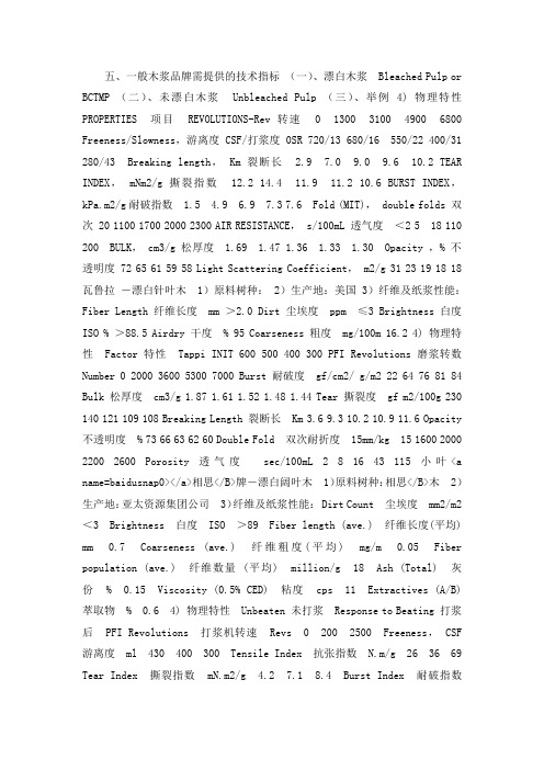 纸浆分类、用途及其质量指标_精品