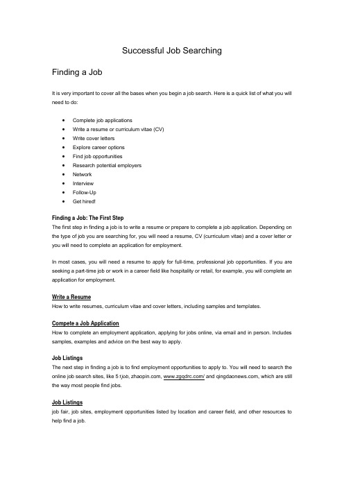 Successful Job Searching