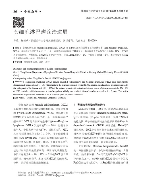 套细胞淋巴瘤诊治进展
