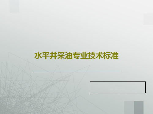 水平井采油专业技术标准共73页