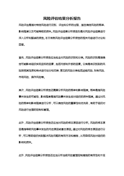 风险评估结果分析报告