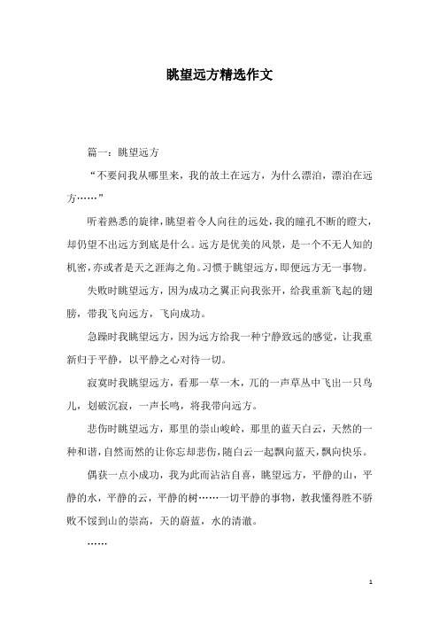 眺望远方精选作文