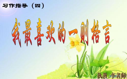 六年级习作指导——《我喜欢的一则格言》