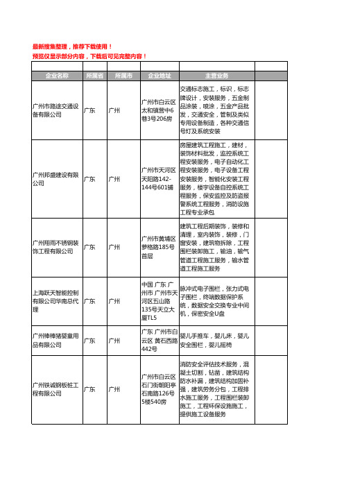 新版广东省广州安全围栏工商企业公司商家名录名单联系方式大全69家