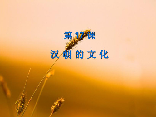 汉朝的文化PPT教学课件