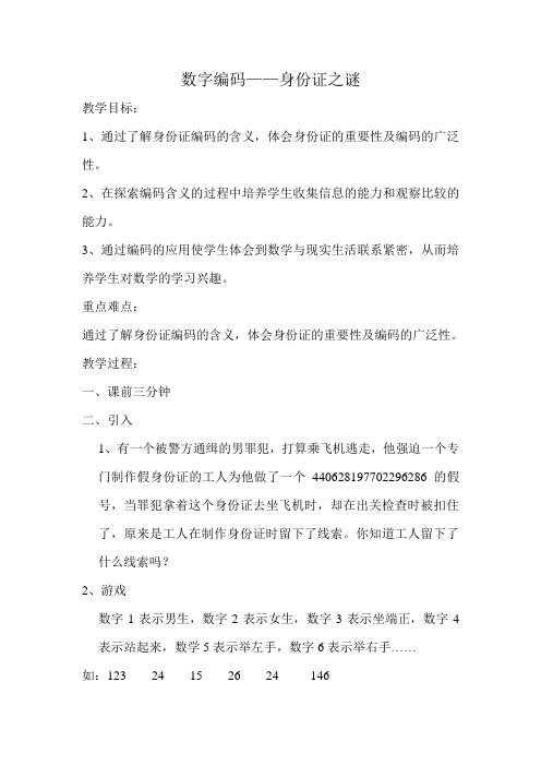 数字编码之身份证