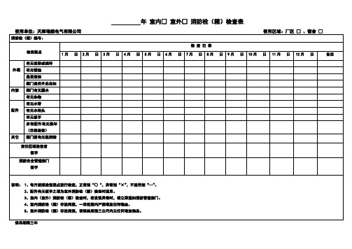 消防栓(箱)检查表