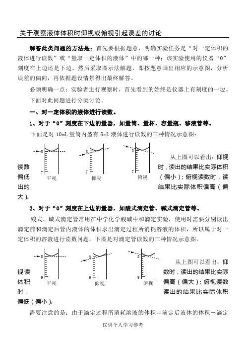 俯视读数与仰视读数