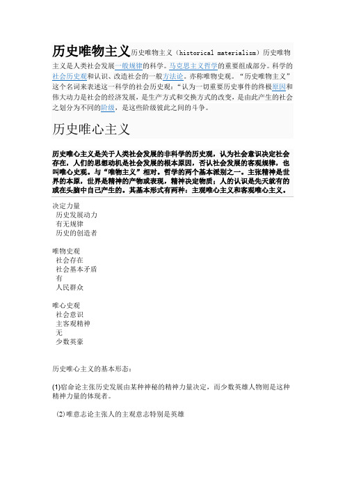 唯物史观与唯心史观