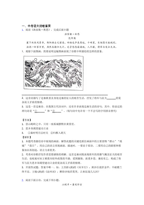 备战中考语文专题复习诗歌鉴赏的综合题及详细答案