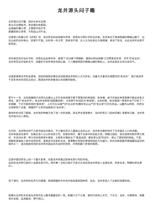龙井源头问子瞻
