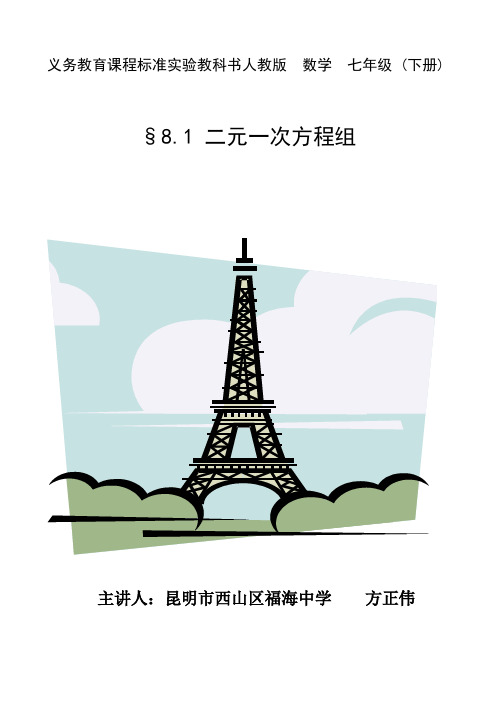 8.1 二元一次方程组(教案)