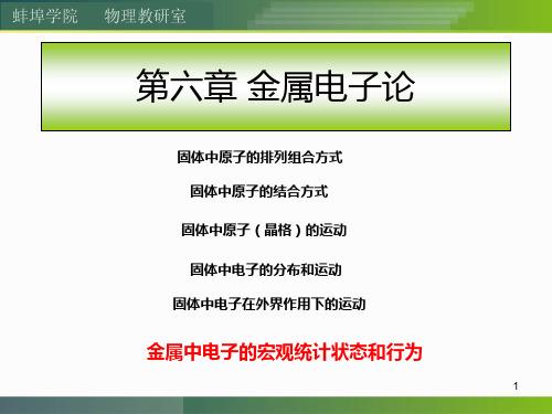 第六章 金属电子论答辩PPT课件