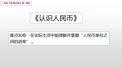 《认识人民币》课件