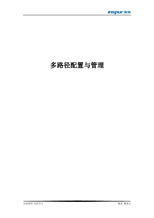 多路径的配置与管理V2.0